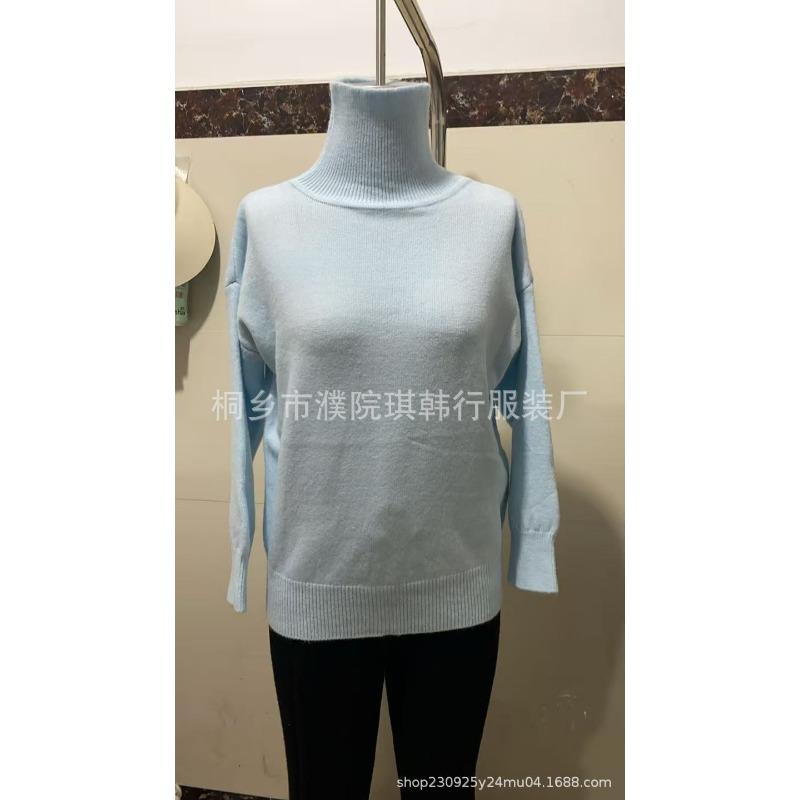 Women S High Neck Knit Pullover Sweater Loose Fit For Autumn Winter