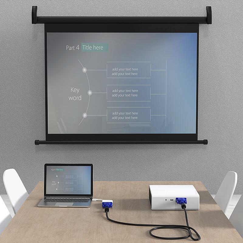 Biaz HD VGA Cable with Dual Magnetic Rings - Blue, for Computer, TV, Projector Display (3+6 Wire Core)