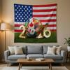 Fußball-Wandteppich Flachdruck USA-Flagge Kulisse Internationale Fußballfans Dekoration Globale Sportturnier Wandbehang
