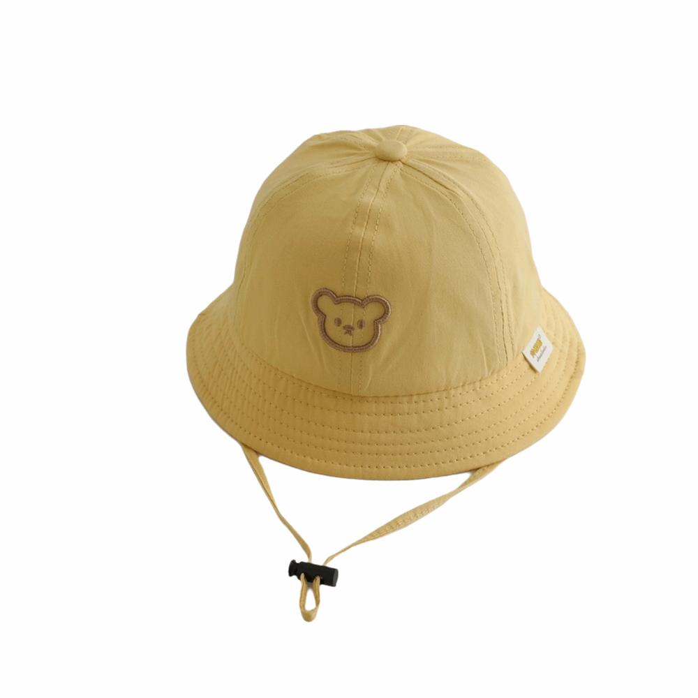 Bear Printed Baby Sun Hat Pure Cotton Panama Sun Hat Breathable Baby Bucket Hat Outdoor Play жёлтый