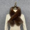 Luxury Faux Fox Fur Leopard Print Scarf - Crossed Neck Warmer in European & American Fashion