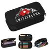 Swiss Switzerland Flag Pencil Cases for Student Gifts Pen Box Pencil Bag Large Storage Pencil Pouch