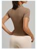 Top da Yoga ad Alta Elasticità con Zip, Vestibilità Aderente e Collo Alto