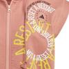 Adidas Logo Print Zip-Up Hoodie With Short Sleeves Unisex Tops Pink IB5903
