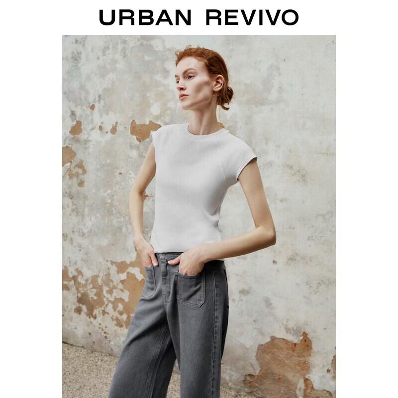 UR2026 Women s Elegant Slim-Fit Round Neck Raglan Sleeve T-Shirt S