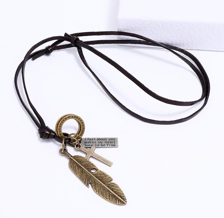 Wide retro brown leather bracelet