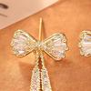 1 Pair Women Earrings Sparkling Rhinestones Bowknot Shape Drop Earrings Fine Craftsmanship Stud Earrings Jewelry Set
