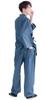 KYOETSU Men's Washable Denim Samue (Work Clothes), Solid Color, 100% Cotton, Year-Round, Light Blue (Size L)