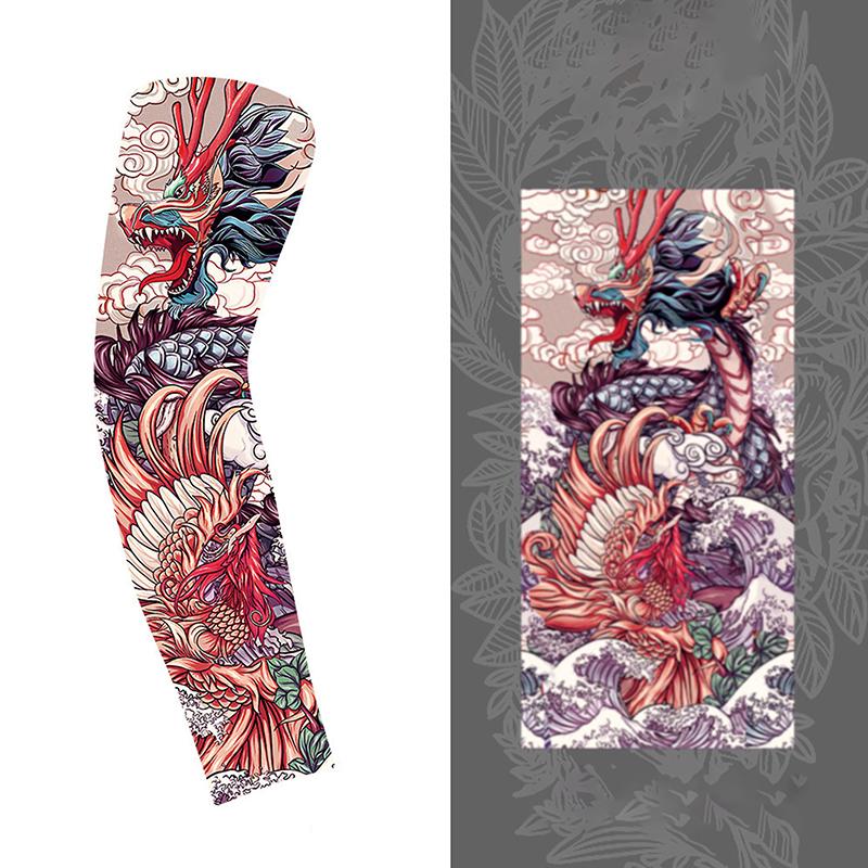 1Pc Arm Covers Flower Cooling Arm Tattoo Sleeve Uv Protection Cycling Gloves Unisex Sunscreen Sleeve Sunscreen Arm Warmers