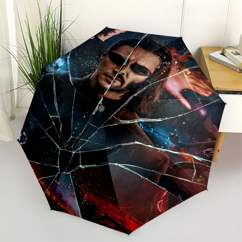 1pc Matrix Neo Glasses Cyberpunk Umbrella with Plastic Handle,Suitable for All Seasons Travel Outdoor Multi-functional UmbrellaDCS025