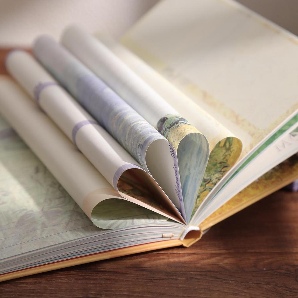 Artistic Oil Painting Notebook Gift Set with Retro PU Magnetic Buckle - Ideal for Business or Student Souvenirs.