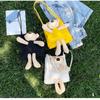 Cute Doll Canvas Bag Trendy High Capacity Small Tote Bag Bear Shoulder Bags
