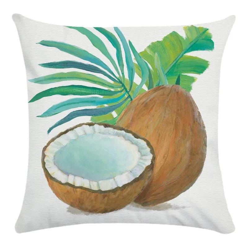 Tropical Plant Coconut Pattern Printed Super Soft Throw Pillow Cover Fashion Home Decor Office Seat Cushion Cover