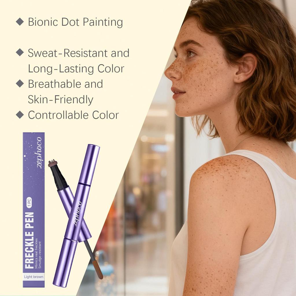 Zephoco Light Brown Freckle Pen: Smooth application, excellent color payoff for natural faux freckles.
