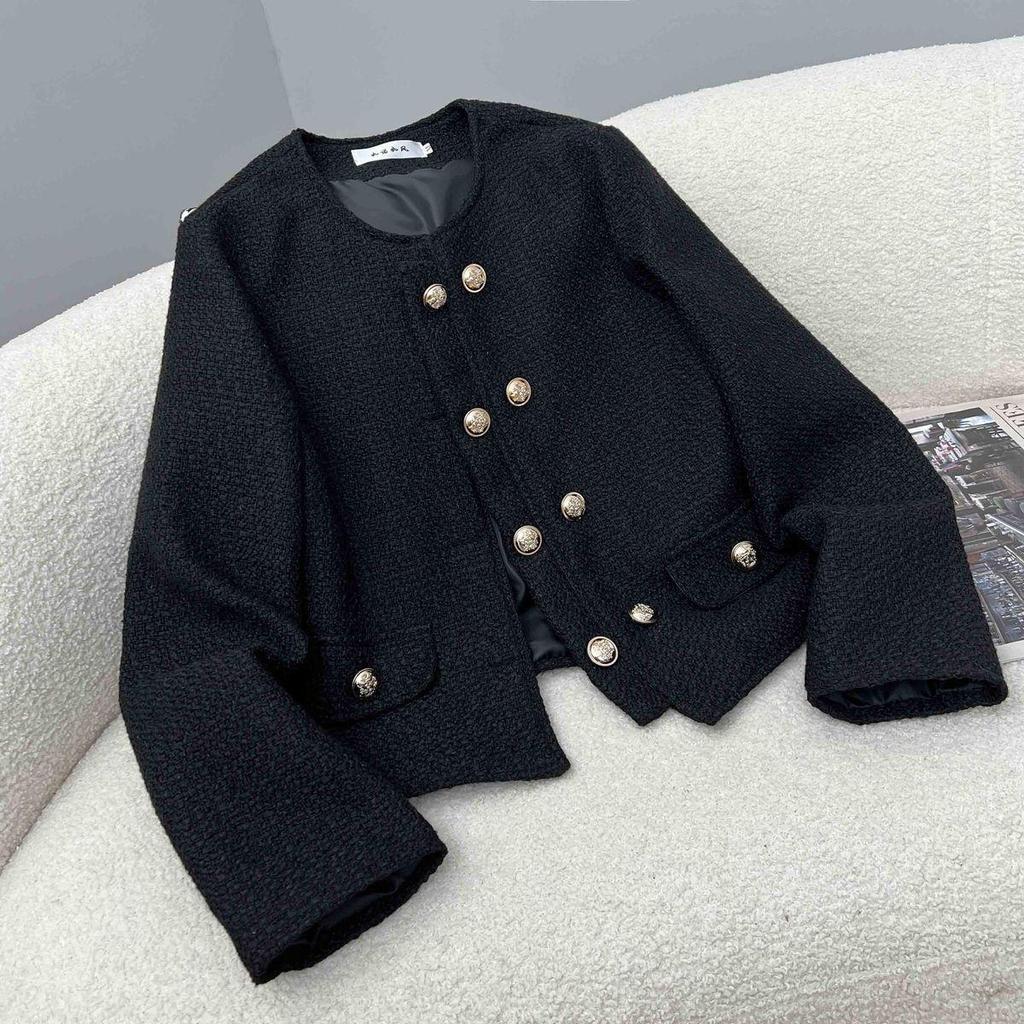 Spring & Autumn Korean Style Petite Versatile Round Neck Jacket for Women