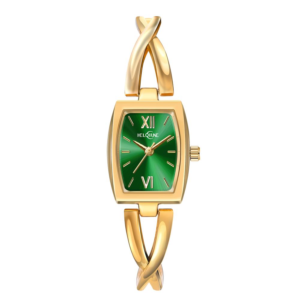 Heloiune Gold Square Women'S Watch Women'S Watch Casual Versatile Women'S Watch Bracelet Quartz Watch Women'S Watch