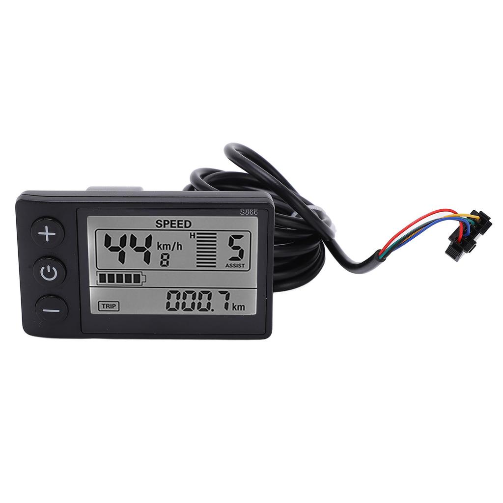 S866 Electric Display LCD Meter 24V 36V 48V Electric Scooter Control Panel with Plug Electric Bike LCD Display Meter Throttles 2
