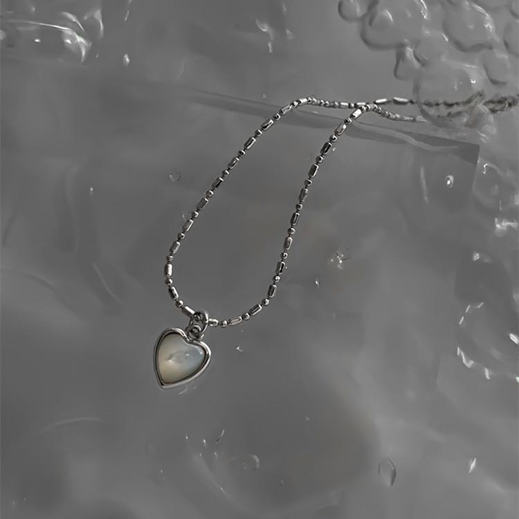 925 Sterling Silver Heart Pendants 45CM Length Chain Necklaces For Women Vintage Jewelry Charms Accessories Jewellery