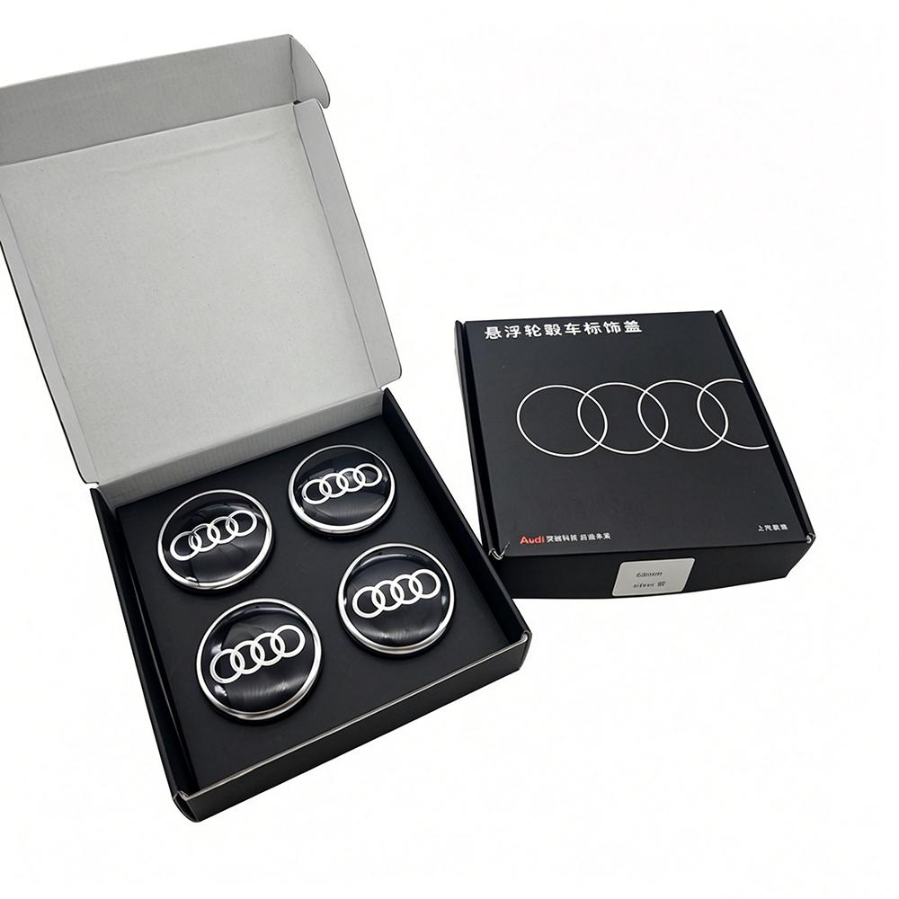 2026 Hot 4pcs 60mm 61mm 68mm 69mm Car Floating Center Caps for z1 A3 A4 A5 A6 A7 A8 A1 A2 S3 S4 S5 S6 Hub Cover Caps Accessories1z