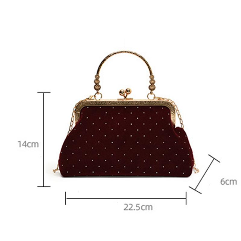 Luxury Design Women's Evening Clutch Purse Dinner Party Ladies Small Clip Shoulder Bag Handbags Retro Female Chain Crossbody Bag KTB