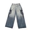 DRIPX Y2K Americani Nuovi Grigio Stampa Jeans Larghi Uomo Donna High Street Vintage Hip Hop Harajuku Casual Joker Coppia Pantaloni a Gamba Larga
