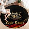 German Football Crest Custom Name Round Area Rug Carpet Rug For Living Room Bedroom Sofa Playroom Decor Nonslip Floor Mat