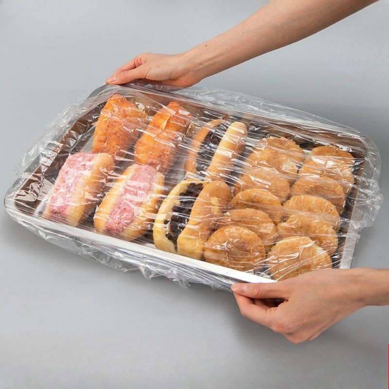 20 Stück/Packung Transparente Extra Große Frischhaltefolienabdeckungen Lebensmittelqualität Frische Staubschutzhüllen Verdickte Elastische Abdeckungen Für Restaurants Gekochte Speisen Backen