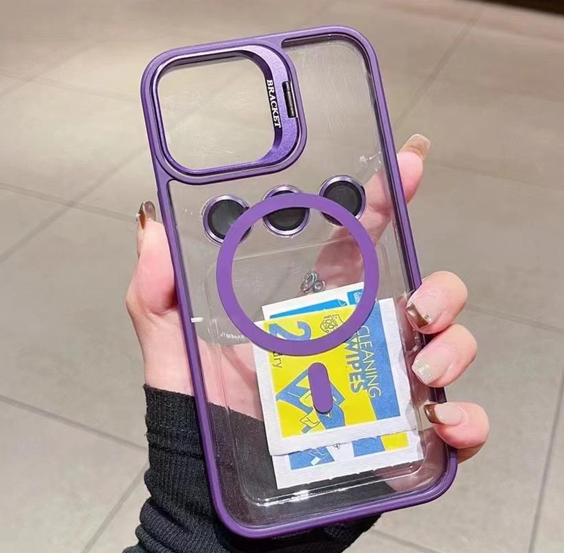 Luxury Magnetic Shockproof Phone Case For iPhone 16 15 14 13 12 11 Pro Max 14 15 16 Plus Funda Stand Glass Lens Protection Cover