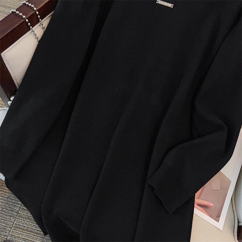Plus Size Women's Loose Round Neck Sweater Dress: Bust 150/160 cm, Suitable for 200-350 jin. Style 8021