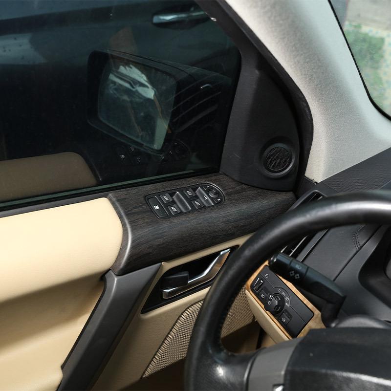 For Land Rover Freelander 2 2012-15 Car Glass Lift Switch Panel Trim Cover Frame ABS Oak Wood Grain Car Accessories