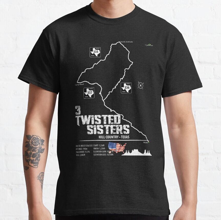SALE Three Sisters Twisted Texas Motorcycle Trail Map Tshirt Size S5XL Unisex T-Shirt XL