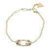 Pulseira GUESS dourada para mulher - Logotipo Oh My G & Pulseira de Cristais S Ouro Amarelo 287061