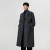 ROMON Men's Mid-Length Wool Blend Double-Breasted Trench Coat