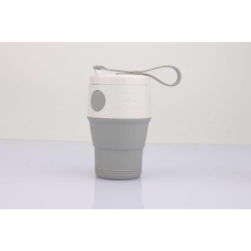 Neu Klapp Silikon Kaffee Tasse Outdoor Reise Nicht-Slip Band Deckel Tragbare Verstellbare Tasse