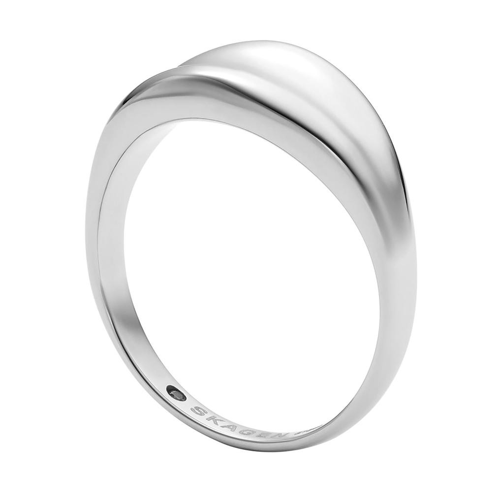 Skagen Women's ANJA PEBBLE Silver-Tone Stainless Steel Ring, SKJ1850040