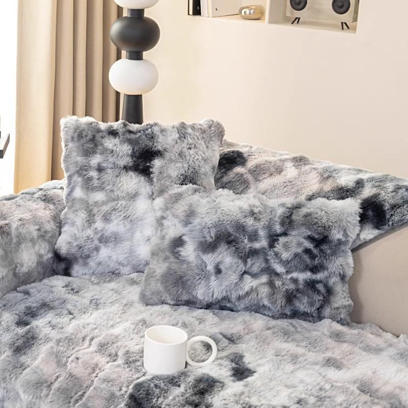 Winter Living Home Non-slip Thick Flannel Gradient Sofa Cushion Couch Cover Warm Slipcover Funda Sofa Mat