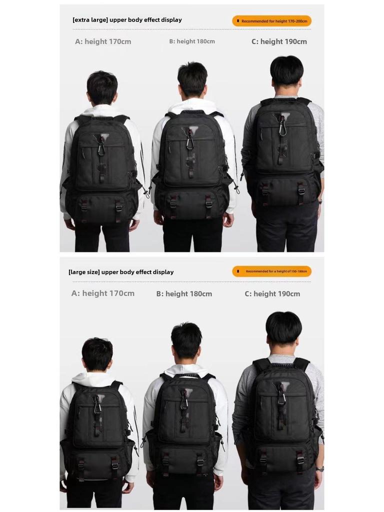 Men's Large Capacity Oxford Cloth Travel Backpack with Shoe Compartment