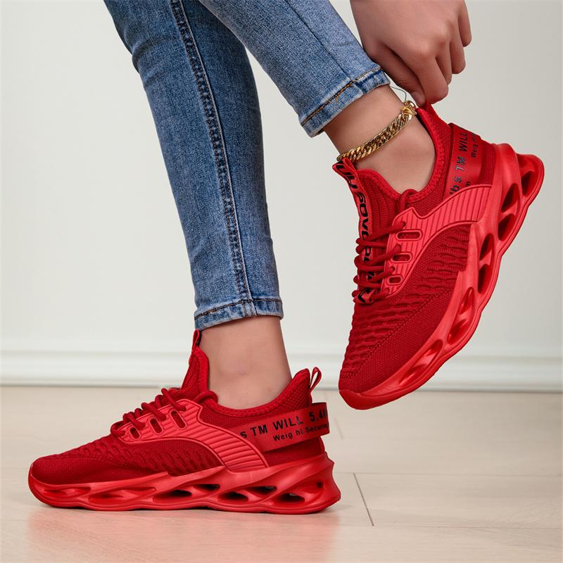 Fashion Red Running Shoes Men Women Blade Sneakers Mesh Breathable Casual Sports Shoes Unisex Lightweight Men's Jogging Shoes