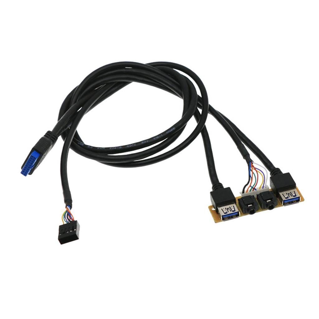 Front Panel USB3.0+ USB3.0+High Definition Audio Jack Port I/O Board + Internal Wire Audio Video Cable for Computer for