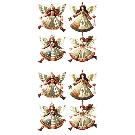 Tre Engel Julepynt Rustikk Gårdshus Engeldekorasjoner Juletre Hengepynt for Ferie Hjemmedekor