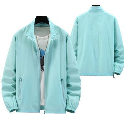 Summer Sun Protection Clothing Men's Ultra-thin Harajuku Streetwear Jacket Zipper Breathable Sunscreen Windbreaker