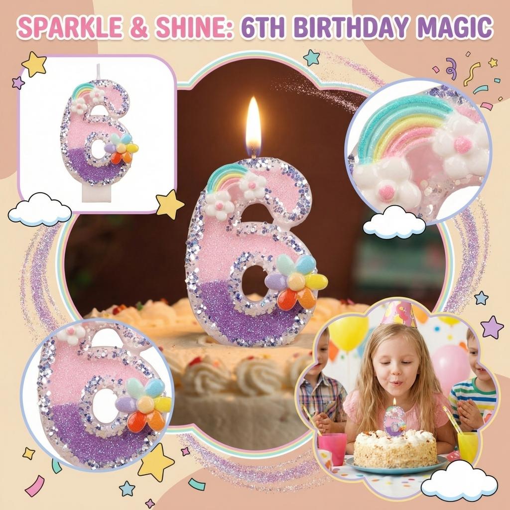Fashion Cartoon Creative Birthday Candles Party Digital Candles