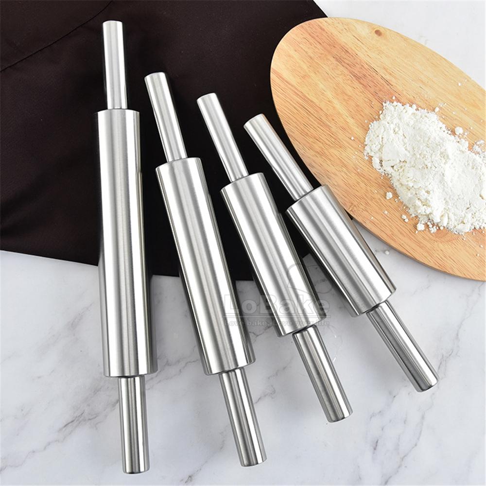 Stainless Steel Flour Rolling Pin Flour Stick Pressing Surface Roller Household Kitchen Tools