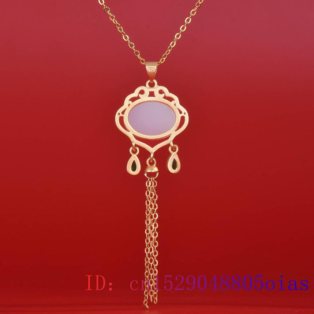 White Jade Necklace Pendant Jewelry Vintage Necklaces Carved Man Natural 925 Silver Chain Real Fashion Accessories Amulet