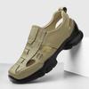 Fashion Men Summer Casual Shoes Genuine Leather Fashion Sandals Breathable Outdoor Sandalias Man Anti-collision Lace-Up Shoes Sneakers