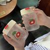 Cartoon Red Hand-Painted Tomato Sealed Straw Cup Plastic Cup Environmentally Friendly High Temperature Resistance And No Odor Tritan Couple Cup