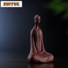Chinese Yixing Purple Clay Tea Pet Formless Buddha Statue Tea Figurine Ornaments Handmade Sculpture Crafts Tea Set Decoration