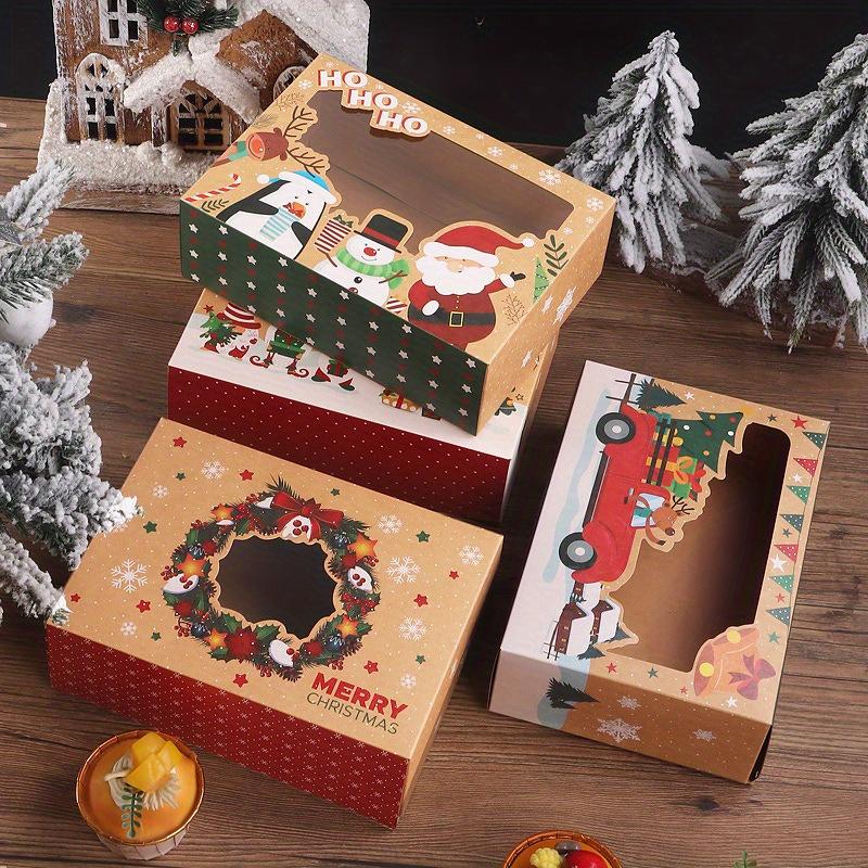 12pcs/set,4 Patterns(3pcs for Each Pattern),donut Packing Box,cupcake Box,window Transparent Mousse Box,dessert Packing Box,egg Tart Box