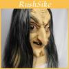 Halloweenská čarodějnická latexová maska s dlouhými vlasy pro strašidelný dům a cosplay role play