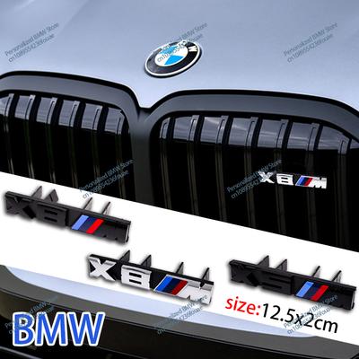 M Logo Car Front Hood Grille Badge For M1 M2 M3 M4 M5 M6 M7 M8 X3M X4M X5M X6M ABS Glossy Black X Emblem Front Grille Badge